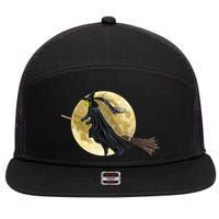 Witch and The Moon 7 Panel Mesh Trucker Snapback Hat