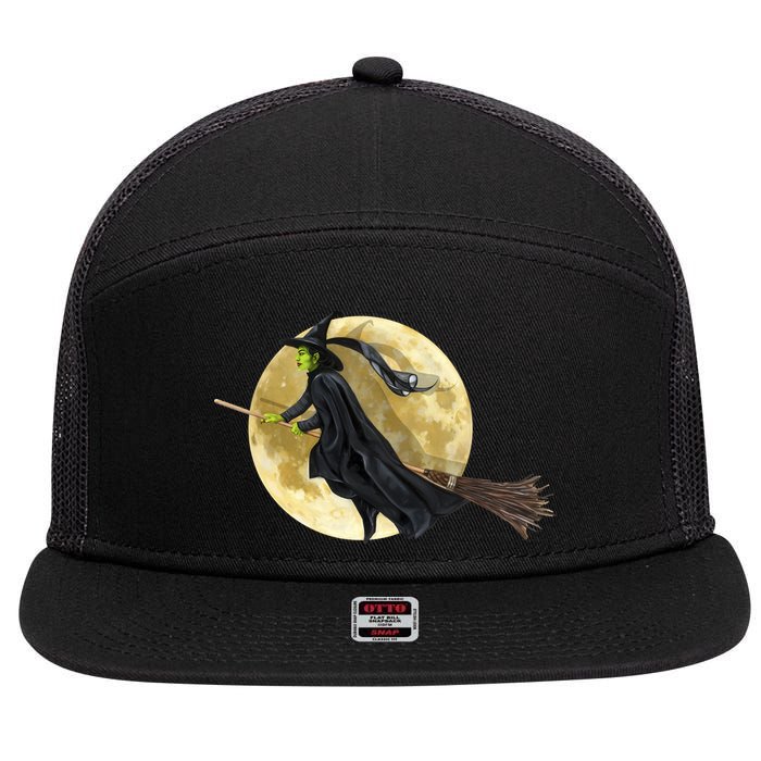 Witch and The Moon 7 Panel Mesh Trucker Snapback Hat