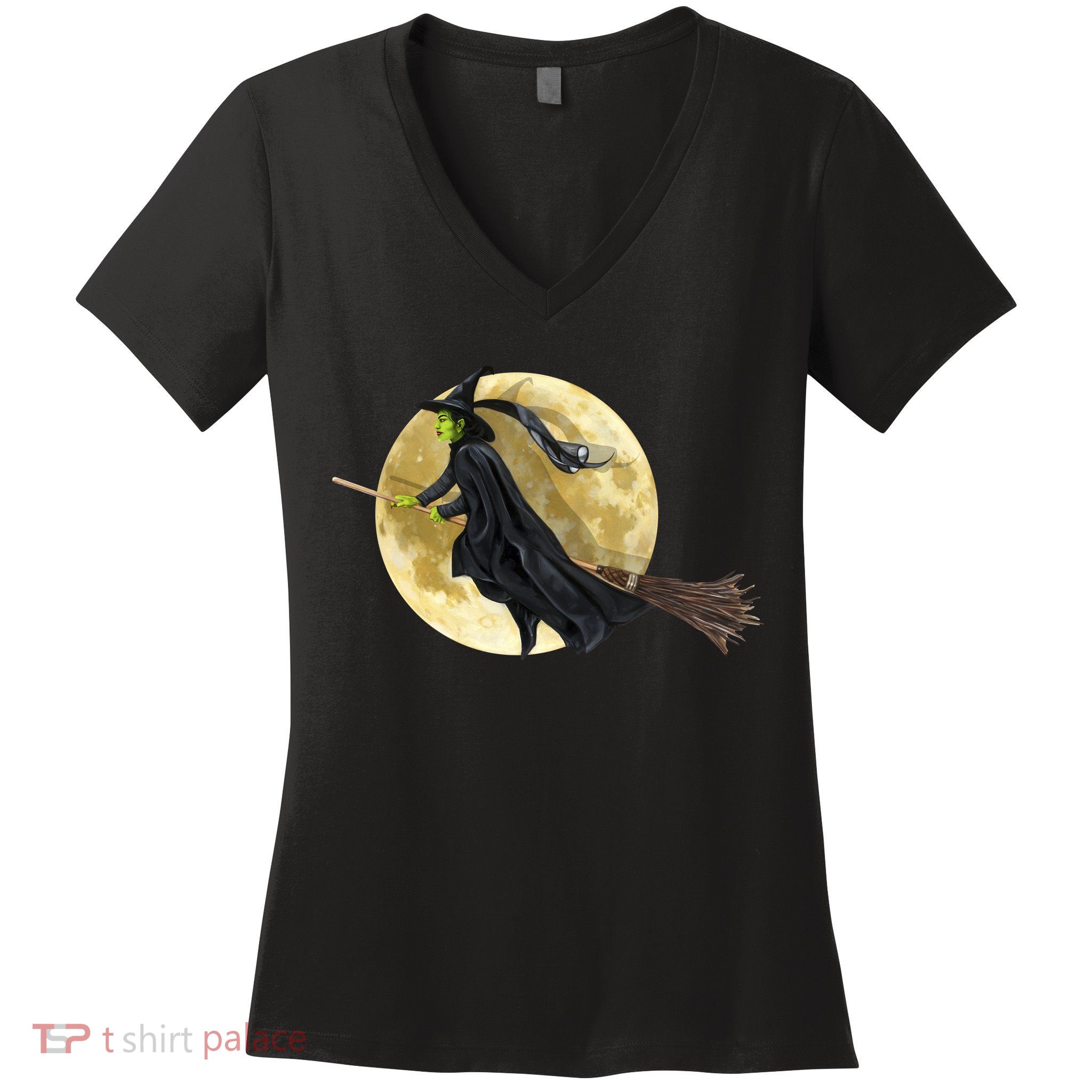 Witch and The Moon Women's V-Neck T-Shirt