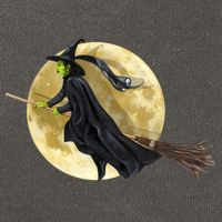 Witch and The Moon Cotton Canvas Backpack