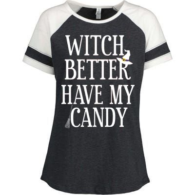 Witch Better Have My Candy Halloween Enza Ladies Jersey Colorblock Tee