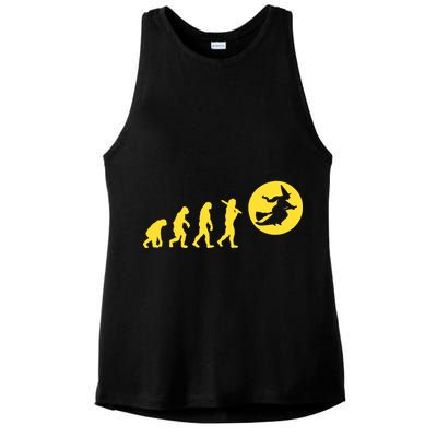 Witch Evolution Funny Halloween Ladies PosiCharge Tri-Blend Wicking Tank