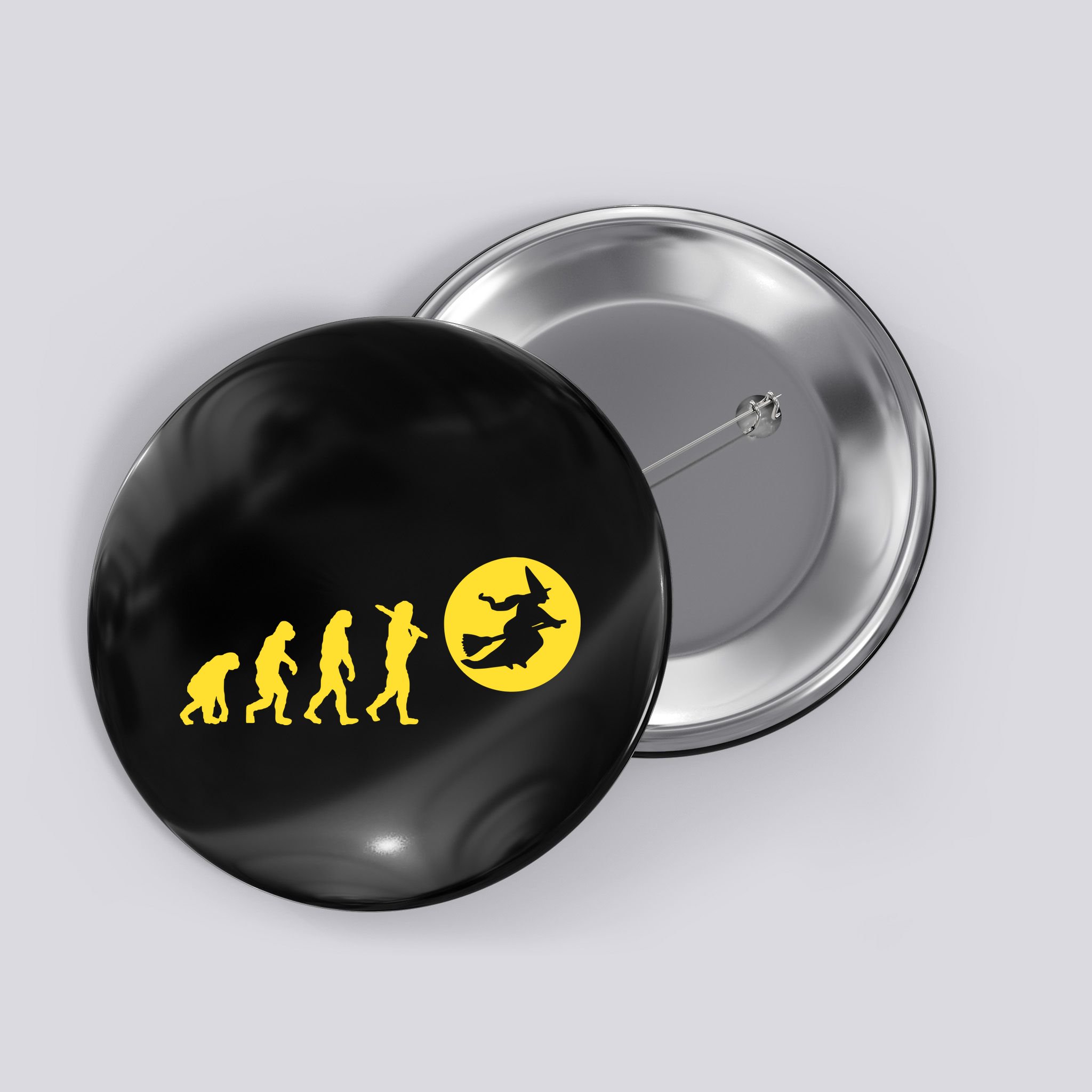 Witch Evolution Funny Halloween Button