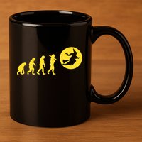 Witch Evolution Funny Halloween 11oz C Handle Ceramic Mug