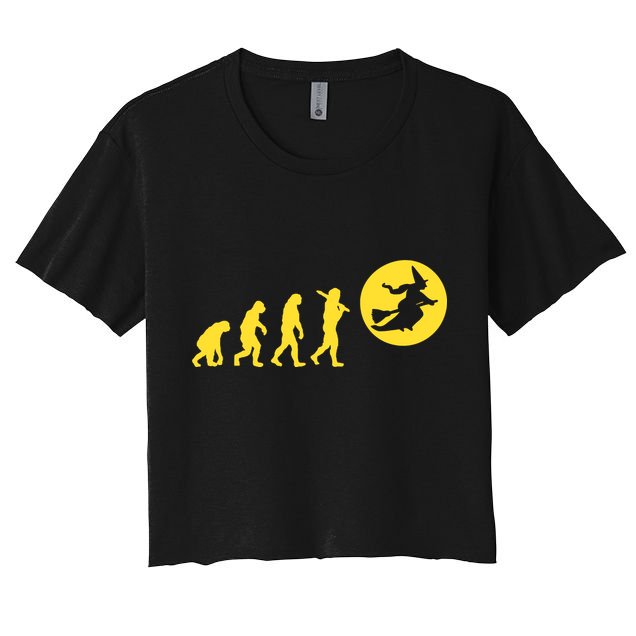 Witch Evolution Funny Halloween Crop Top