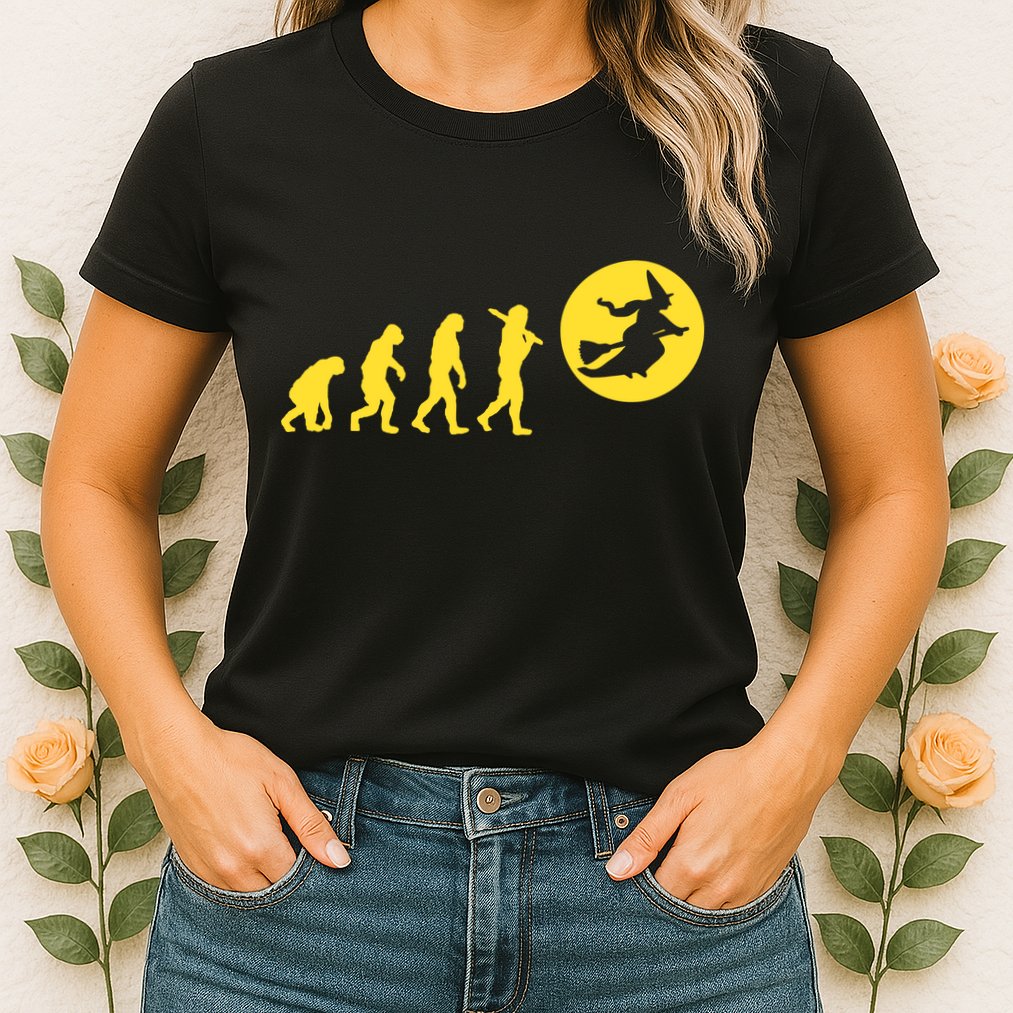 Witch Evolution Funny Halloween Womens T-Shirt