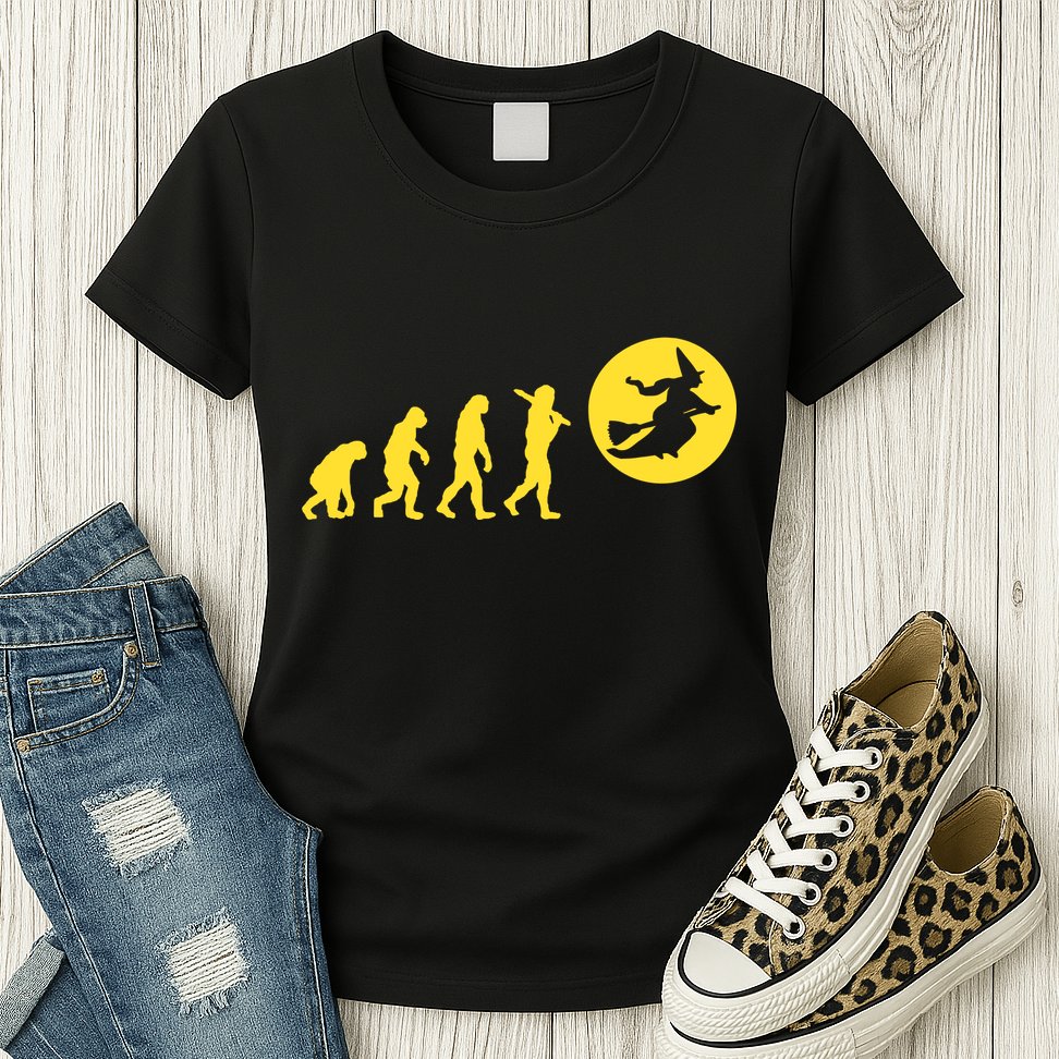 Witch Evolution Funny Halloween Womens T-Shirt
