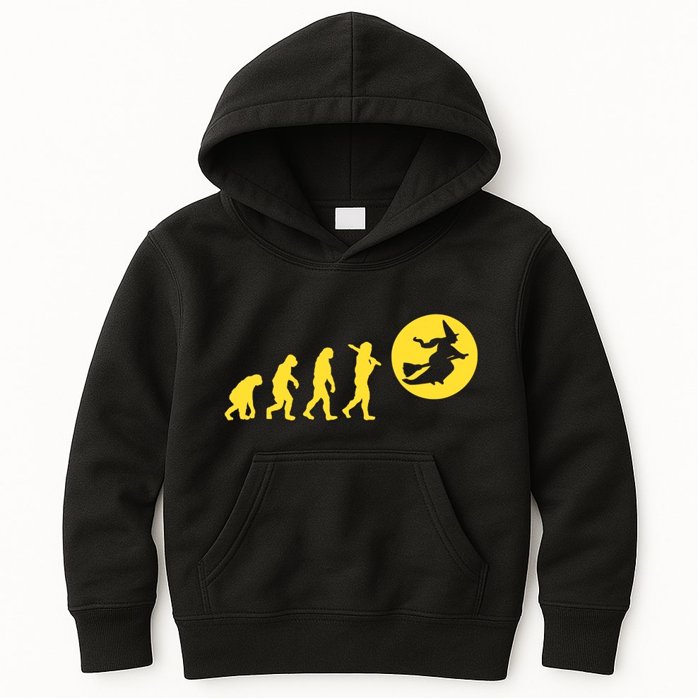 Witch Evolution Funny Halloween Kids Hoodie