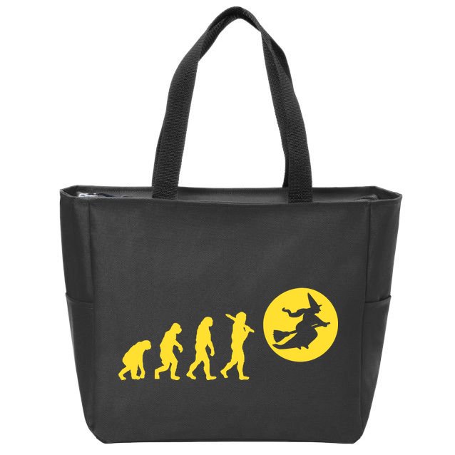 Witch Evolution Funny Halloween Zip Tote Bag