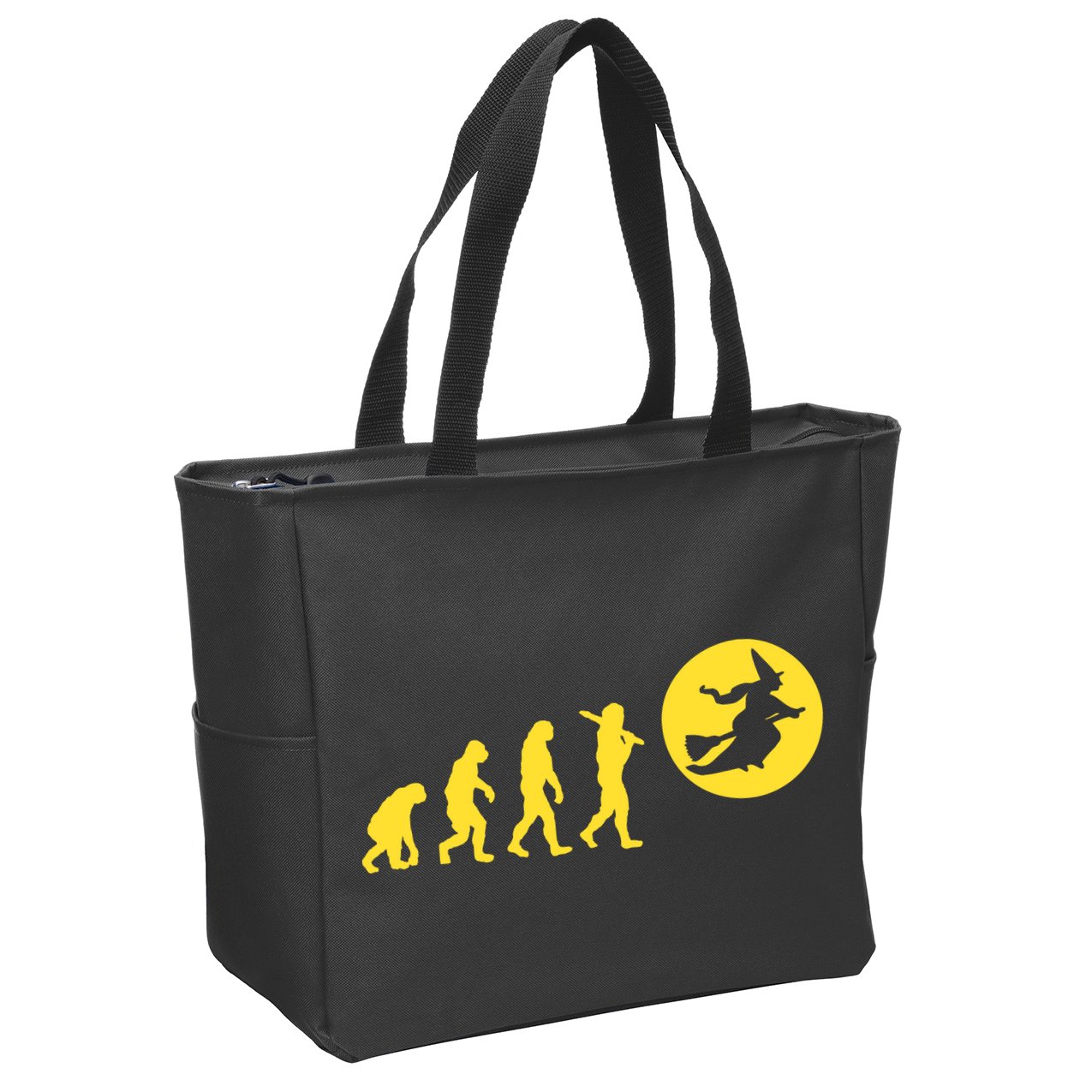 Witch Evolution Funny Halloween Zip Tote Bag