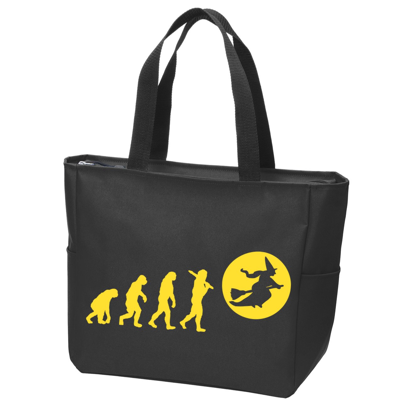 Witch Evolution Funny Halloween Zip Tote Bag