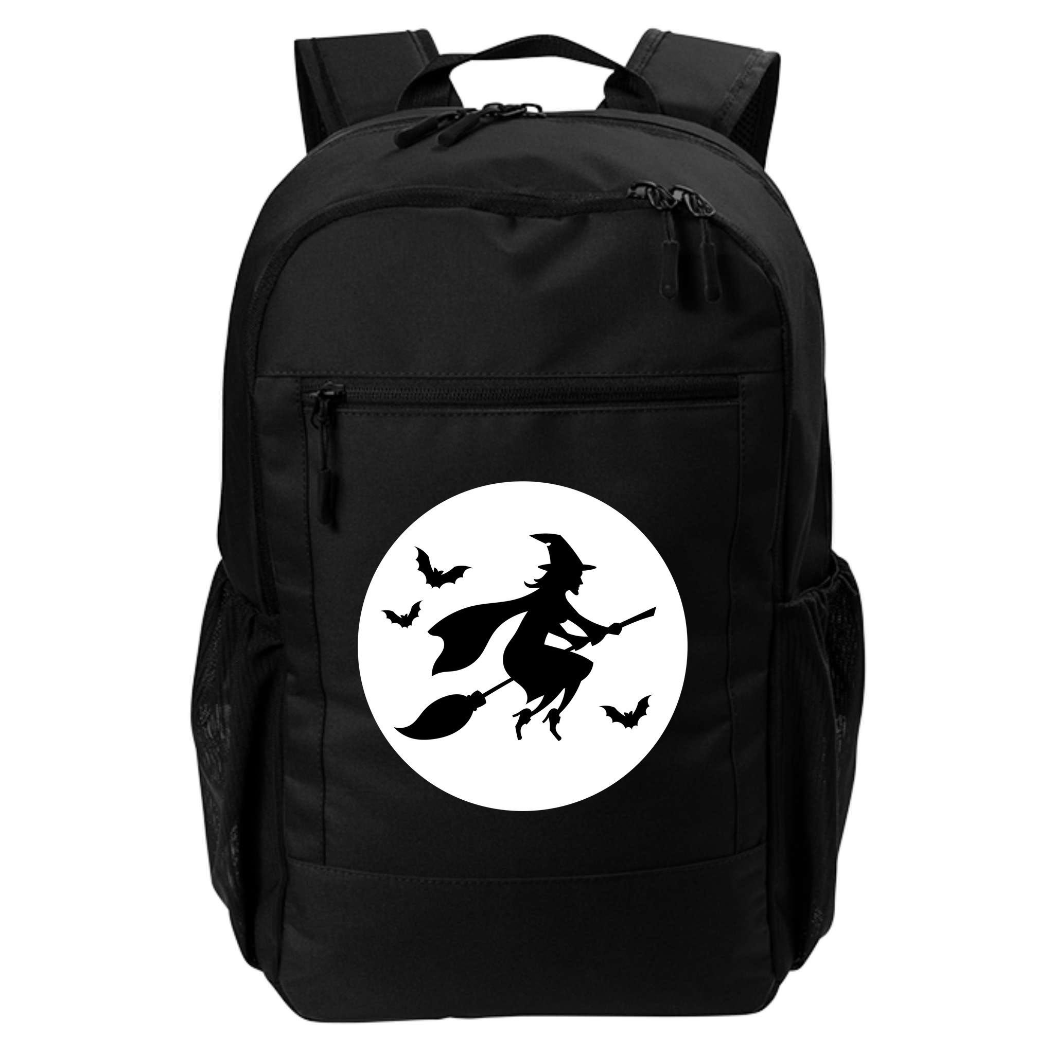 Witch Flying Over Moon Halloween Backpack