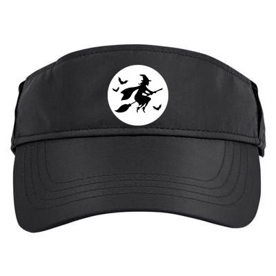 Witch Flying Over Moon Halloween Adult Drive Performance Visor