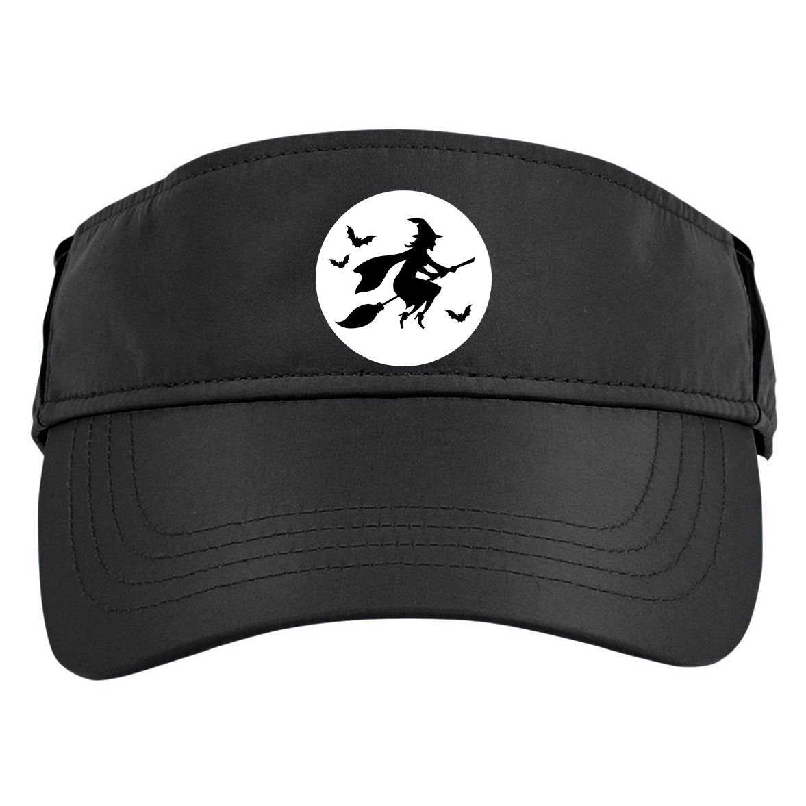 Witch Flying Over Moon Halloween Adult Drive Performance Visor