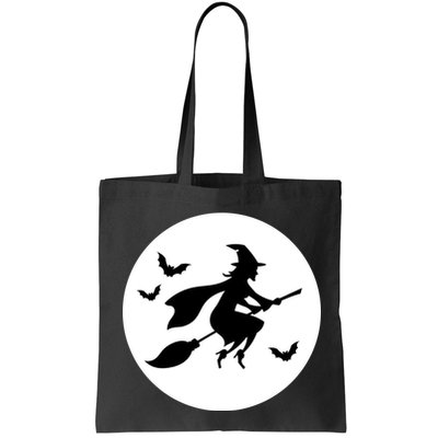 Witch Flying Over Moon Halloween Bag