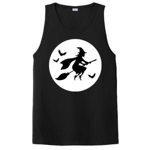 Witch Flying Over Moon Halloween PosiCharge Competitor Tank