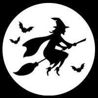 Witch Flying Over Moon Halloween Women's V-Neck T-Shirt