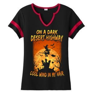 Witch On A Dark Desert Highway Witch Cool Wind In My Hair Ladies Halftime Notch Neck Tee