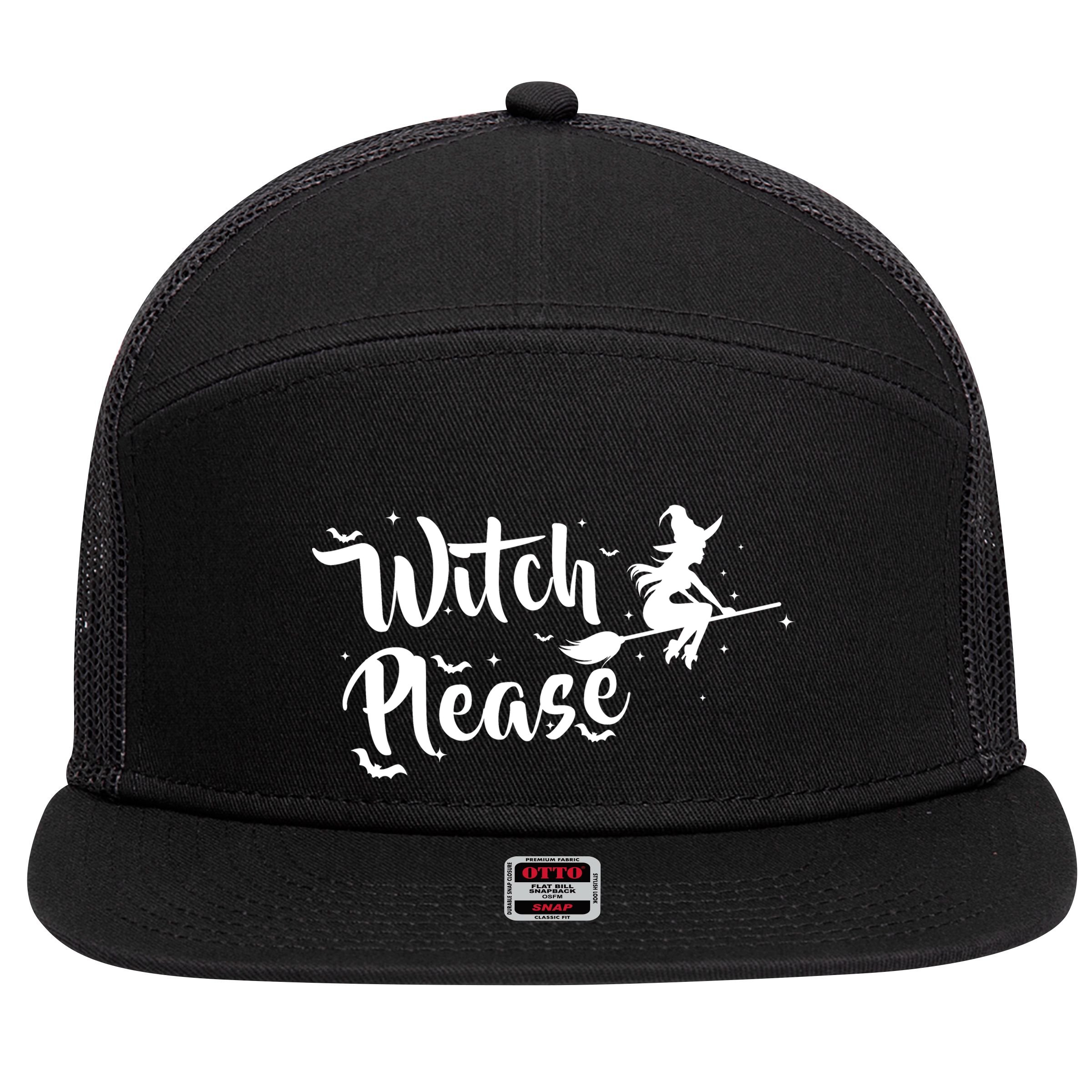 Witch Please 7 Panel Mesh Trucker Snapback Hat