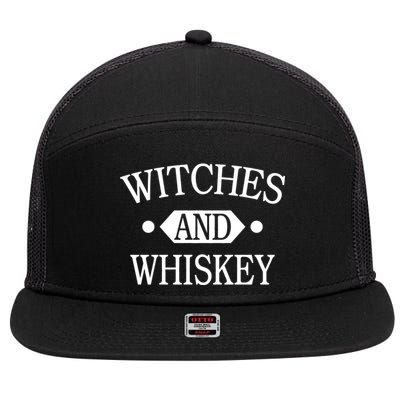 Witches And Whiskey 7 Panel Mesh Trucker Snapback Hat