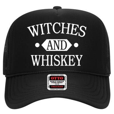 Witches And Whiskey High Crown Mesh Back Trucker Hat