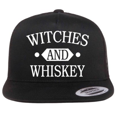 Witches And Whiskey Flat Bill Trucker Hat