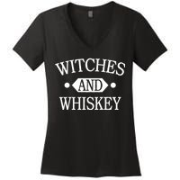 Witches And Whiskey Women's V-Neck T-Shirt