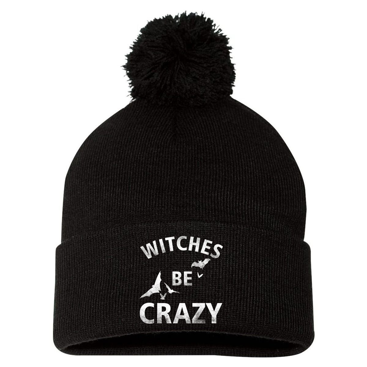 Witches Be Crazy Pom Pom 12in Knit Beanie