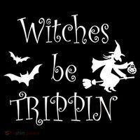 Witches Be Trippin Stripe Pom Pom Beanie
