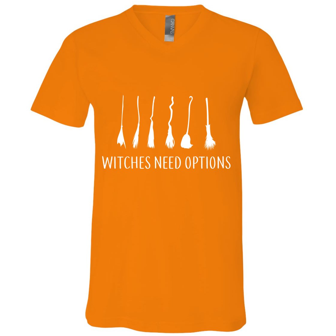 Witches Need Options Broomsticks V-Neck T-Shirt