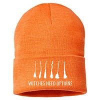 Witches Need Options Broomsticks Sustainable Knit Beanie