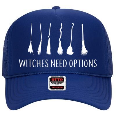 Witches Need Options Broomsticks High Crown Mesh Back Trucker Hat