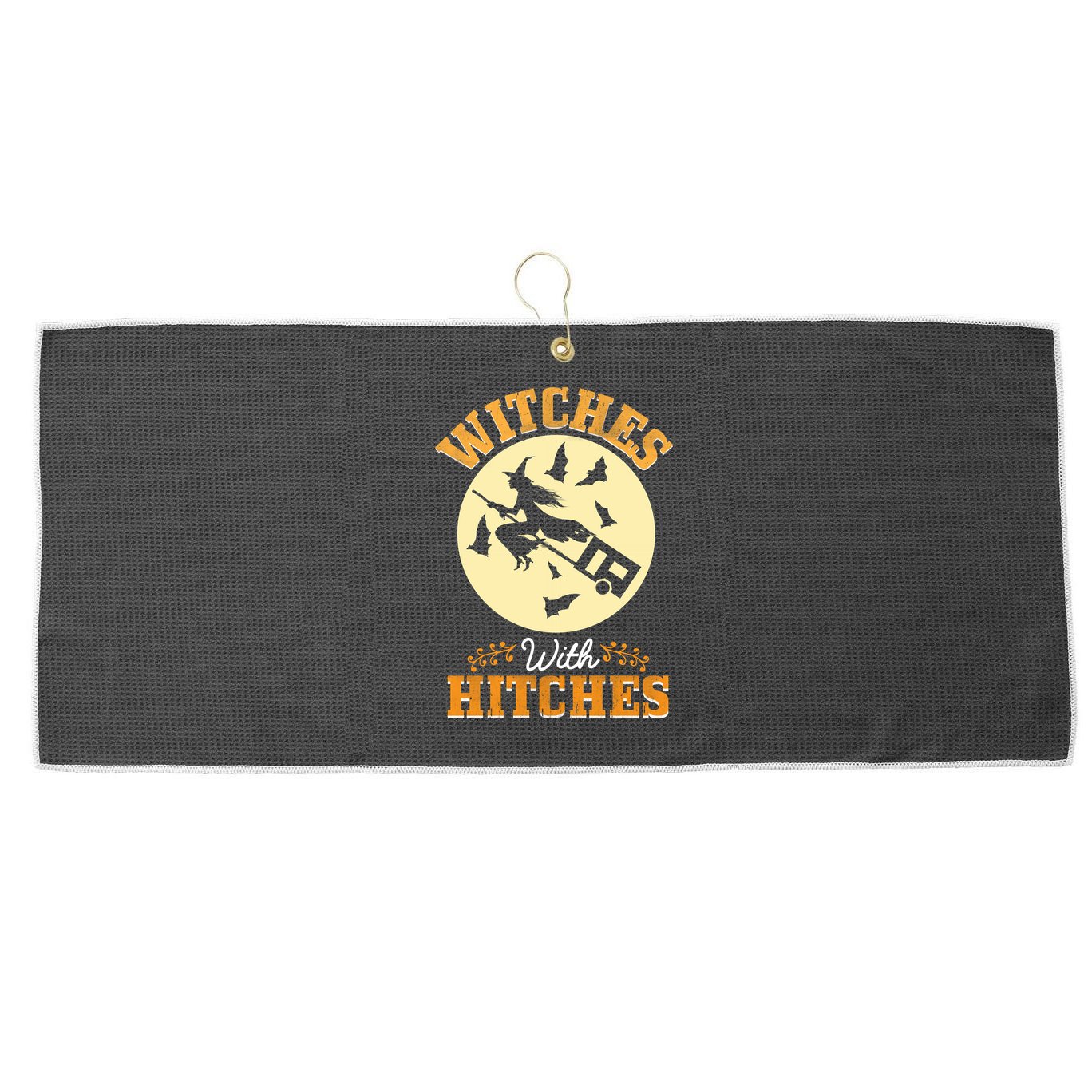 Witches With Hitches Large Microfiber Waffle Golf Towel