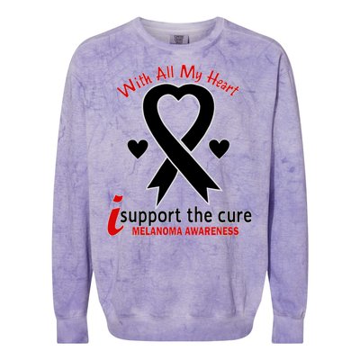 With All My Heart Melanoma Awareness Colorblast Crewneck Sweatshirt