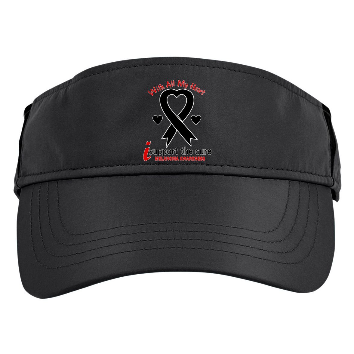With All My Heart Melanoma Awareness Adult Drive Performance Visor