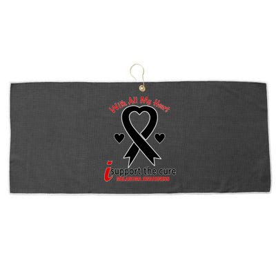 With All My Heart Melanoma Awareness Large Microfiber Waffle Golf Towel