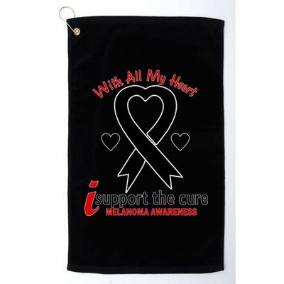 With All My Heart Melanoma Awareness Platinum Collection Golf Towel