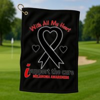 With All My Heart Melanoma Awareness Golf Towel