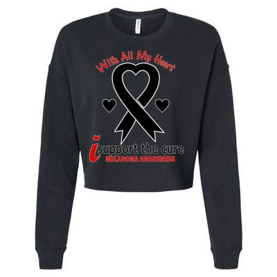 With All My Heart Melanoma Awareness Cropped Pullover Crew