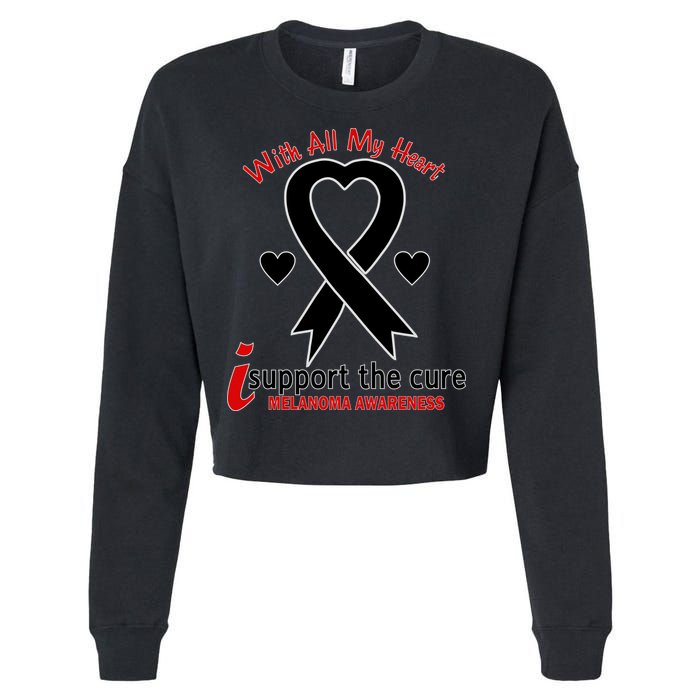 With All My Heart Melanoma Awareness Cropped Pullover Crew