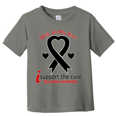 With All My Heart Melanoma Awareness Toddler T-Shirt