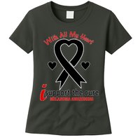 With All My Heart Melanoma Awareness Womens T-Shirt