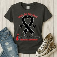 With All My Heart Melanoma Awareness Womens T-Shirt