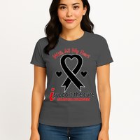 With All My Heart Melanoma Awareness Womens T-Shirt