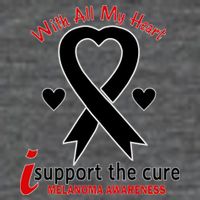 With All My Heart Melanoma Awareness Womens T-Shirt