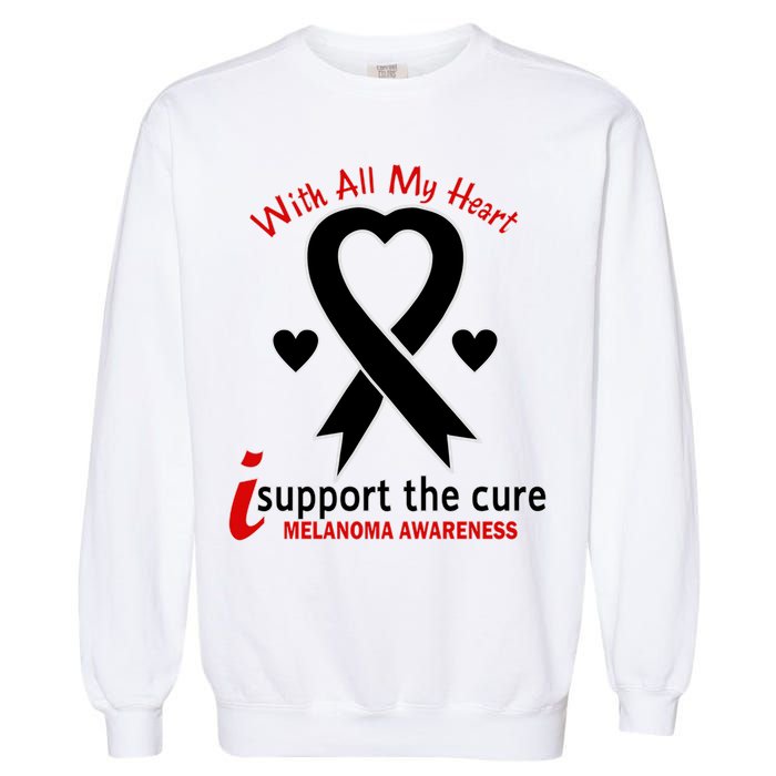 With All My Heart Melanoma Awareness Garment-Dyed Sweatshirt