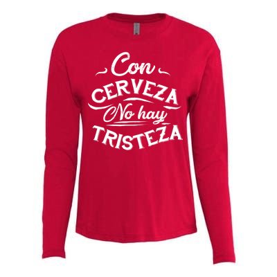 With Beer There Is No Sadness Con Cerveza No Hay Tristeza Womens Cotton Relaxed Long Sleeve T-Shirt