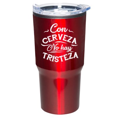 With Beer There Is No Sadness Con Cerveza No Hay Tristeza Tumbler