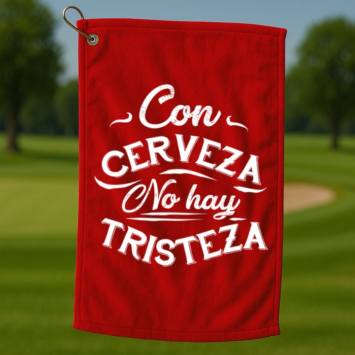 With Beer There Is No Sadness Con Cerveza No Hay Tristeza Golf Towel
