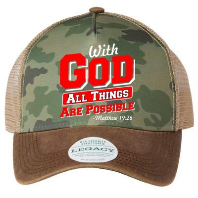 With God All Things Are Possible - Matthew 19:26 Legacy Tie Dye Trucker Hat